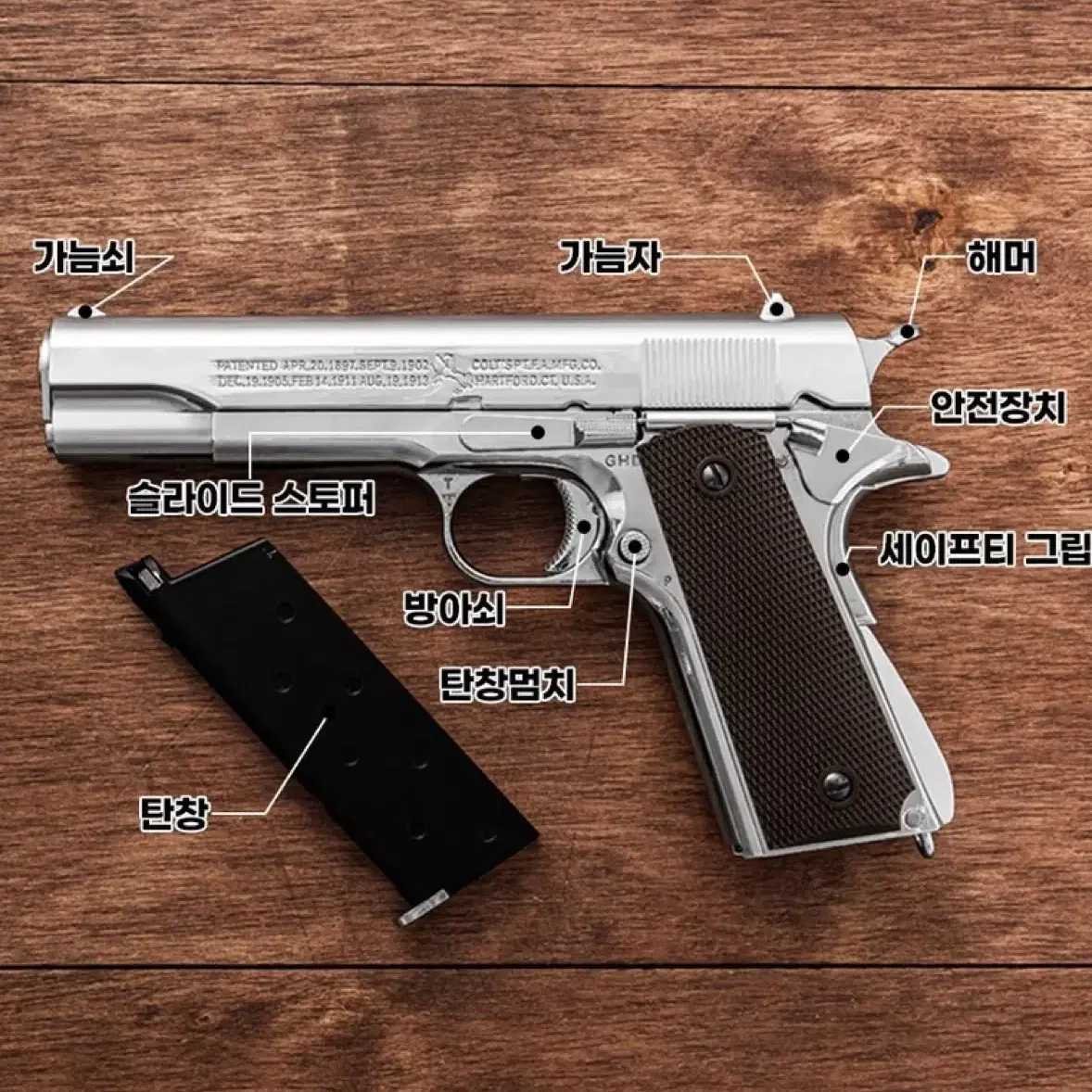 콜트 M1911 A 풀메탈 수정탄 총 권총