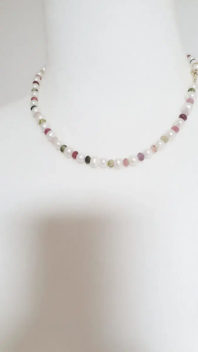 14k gold Tourmaline Pearl Necklace