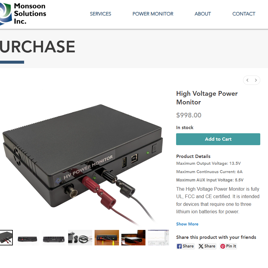 monsoon HV power monitor