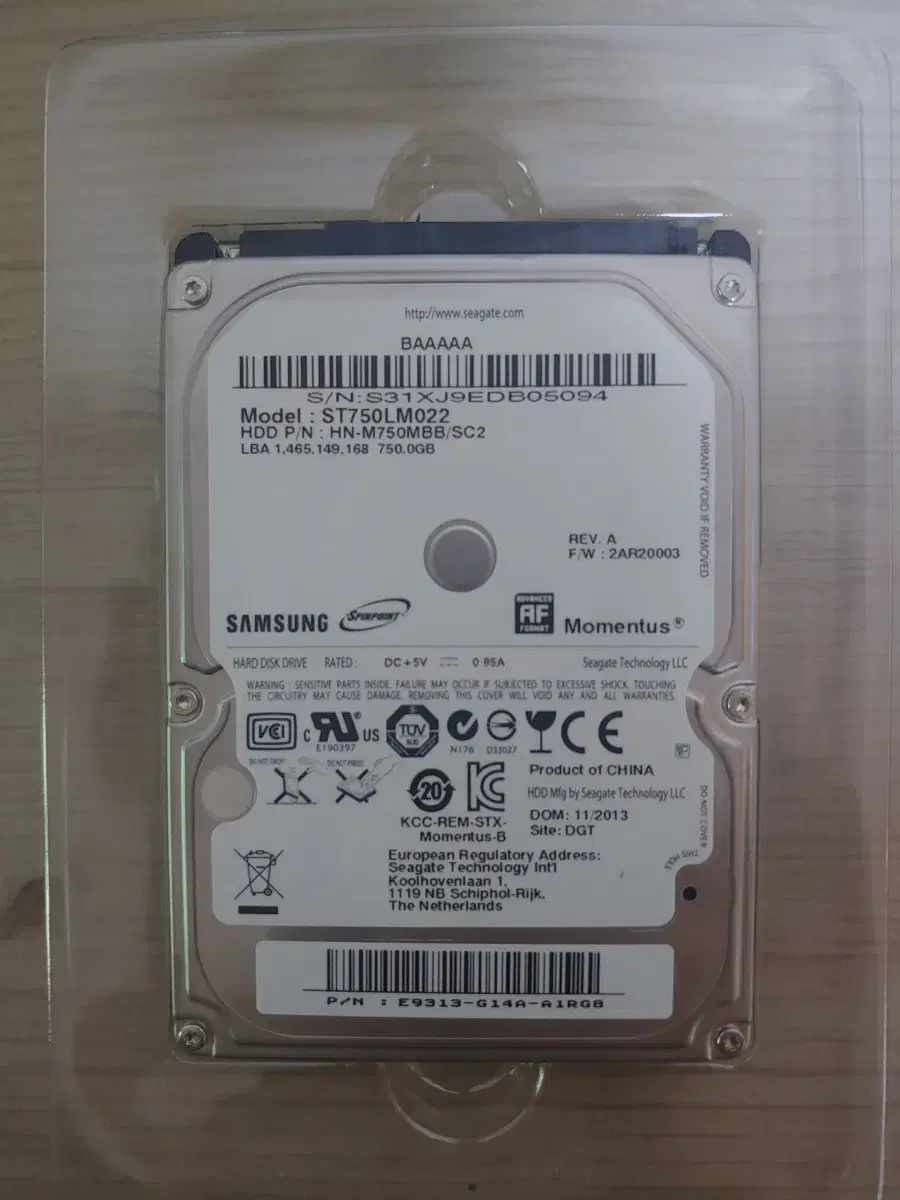 노트북 HDD 750