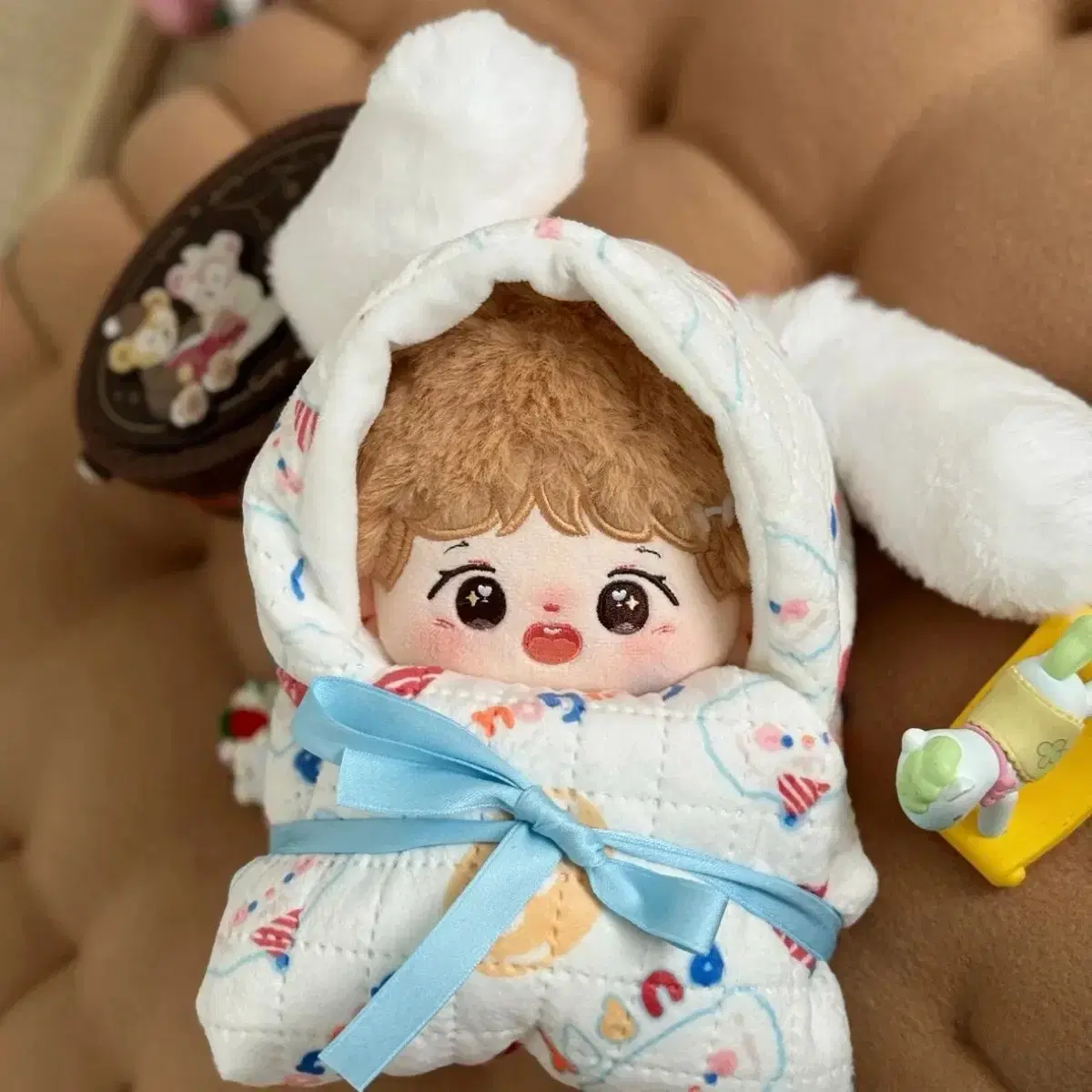 20cm 인형옷 솜깅옷 아기 포대기 롬퍼 강아지 팬더 토끼