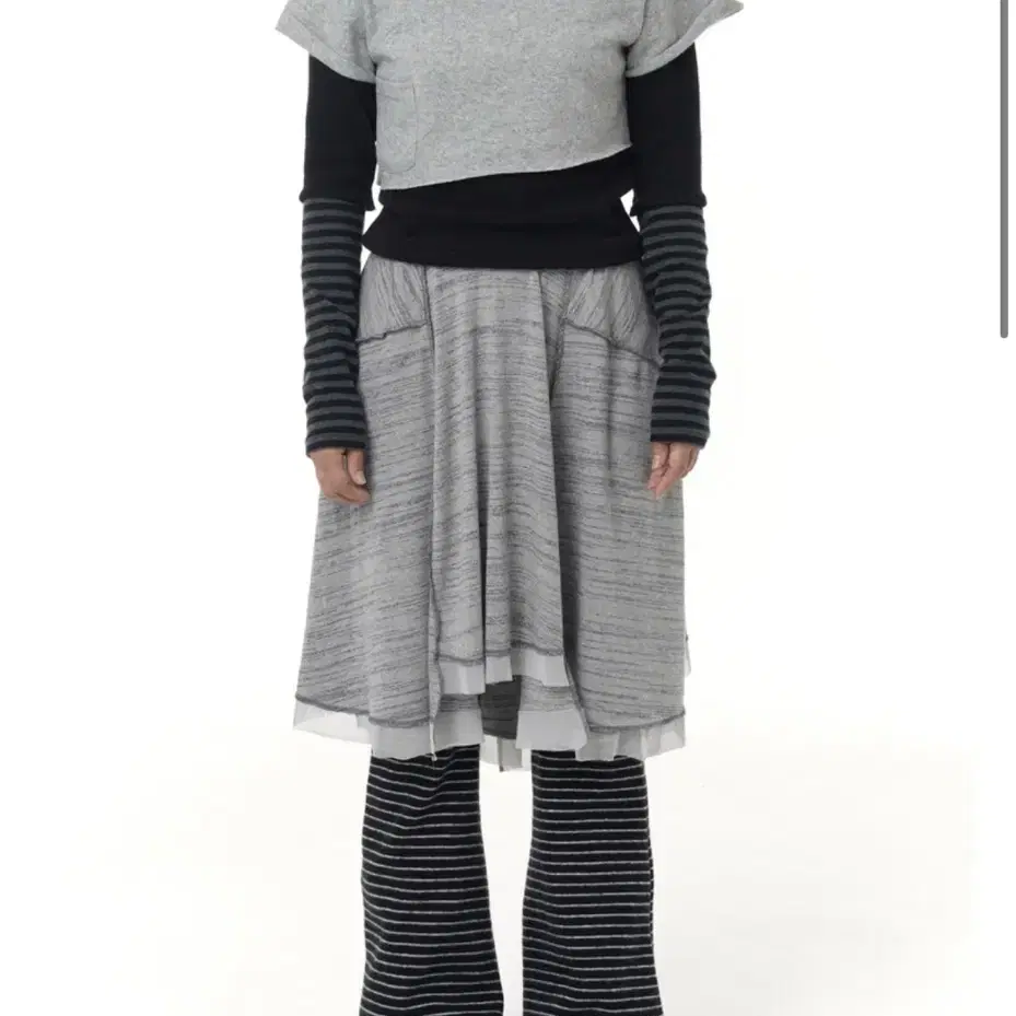 텐스댄스 Cozy flare skirt_dusty grey