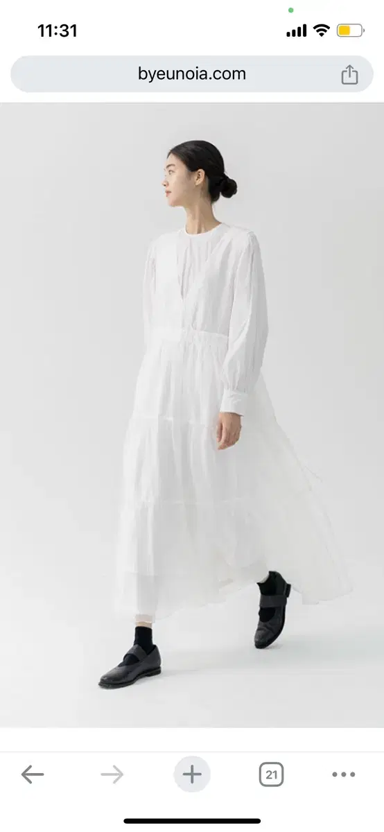 유노이아 layered silky dress S