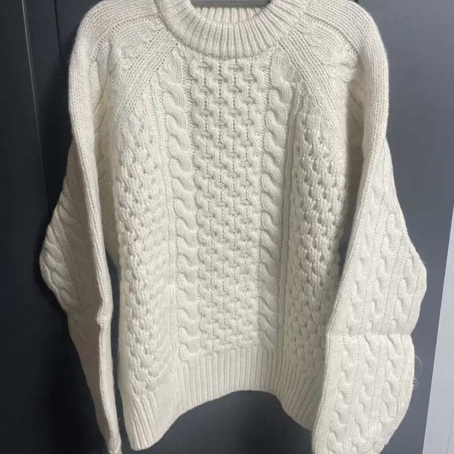 (m)STU Aran Knit Cream 에스티유 아란 니트