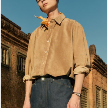 STU 에스티유 카멜 가죽 레더 셔츠 Leather Shirt Camel