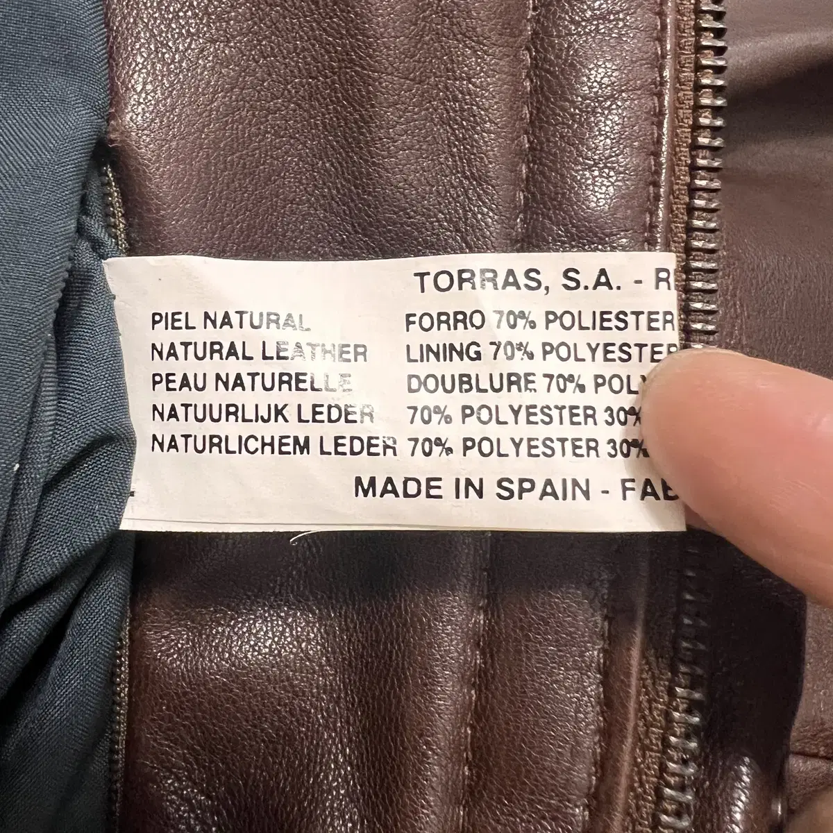 토라스 남성 브라운 천연가죽자켓 made in spain