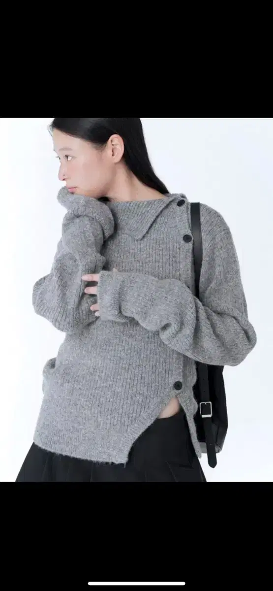 미세키서울 Side button knit GREY