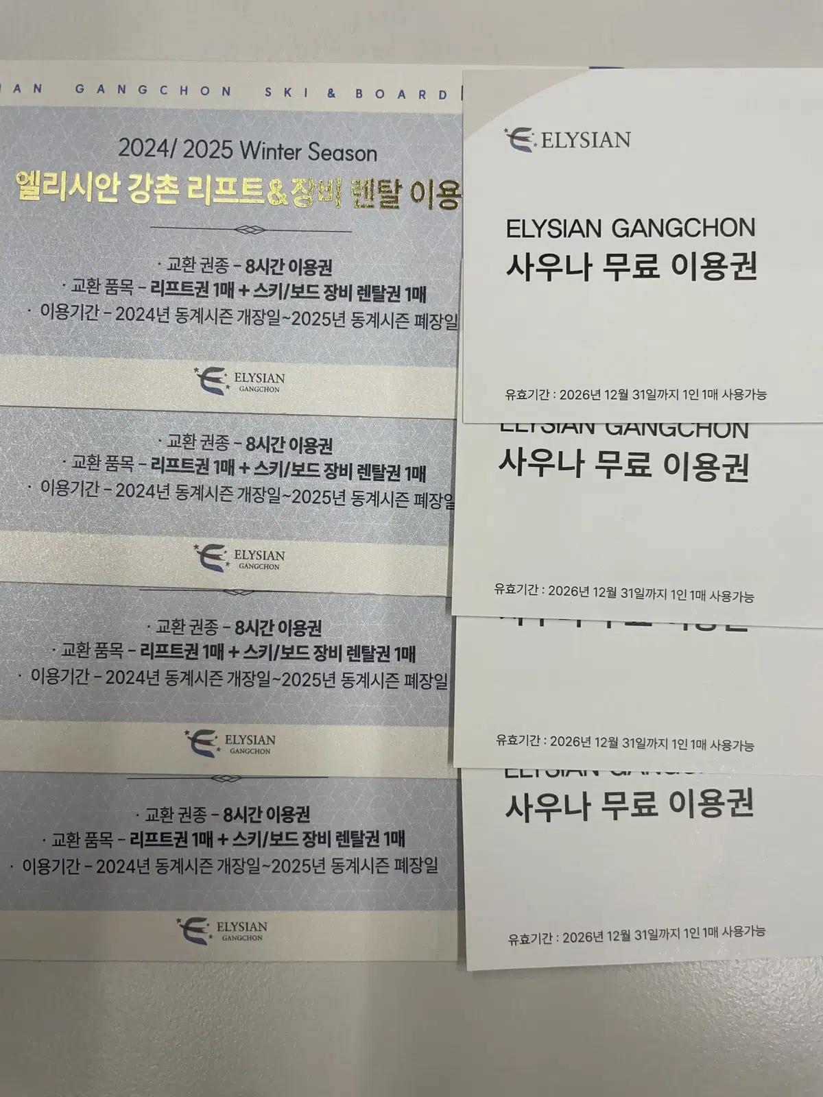 엘리시안 강촌 리프트+장비렌탈 8시간+사우나 무료 이용권