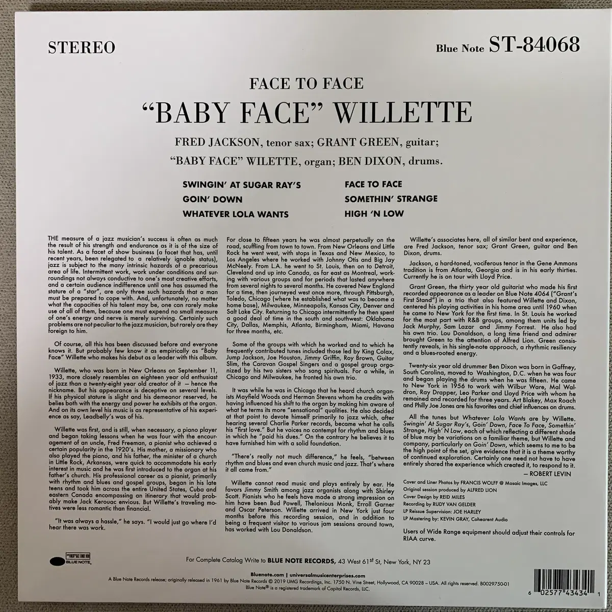 [JAZZ] Baby Face Willette - Face To Face