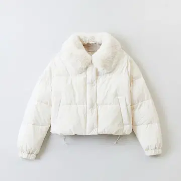 SPAO 스파오 퍼 크롭 길이 패딩 자켓 (퍼 포함)