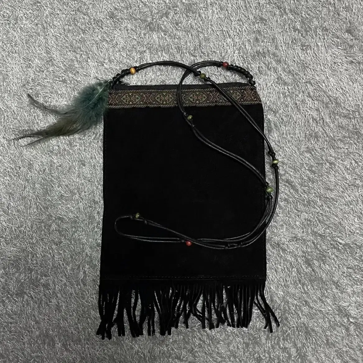 SUEDE BLACK MINI BAG