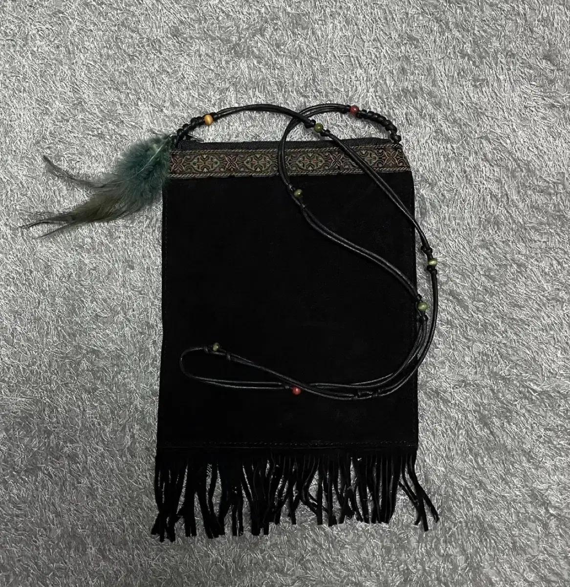 SUEDE BLACK MINI BAG