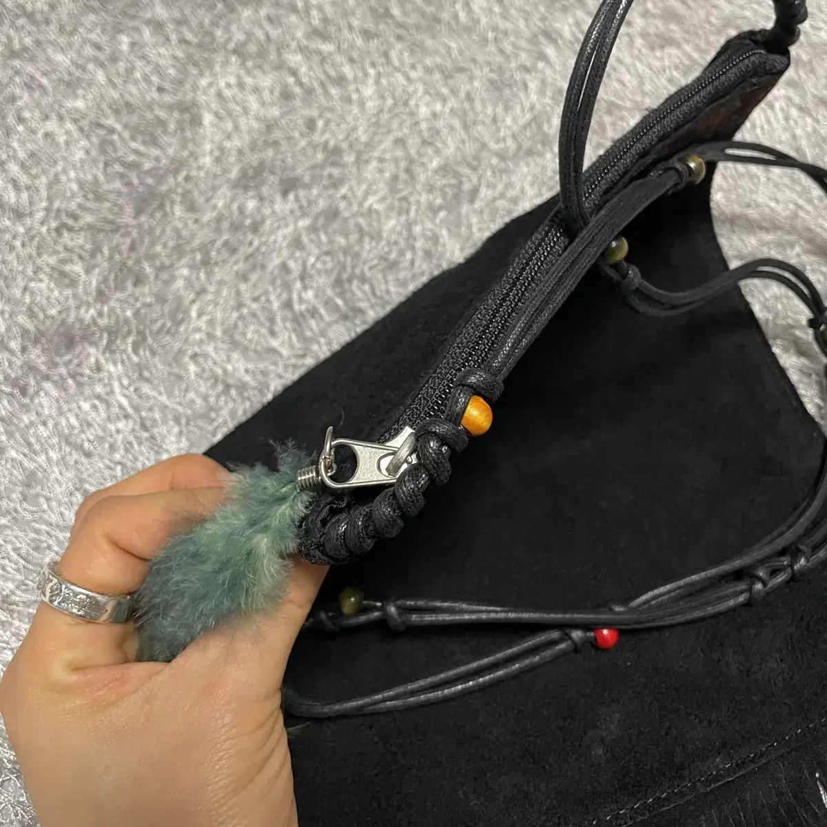 SUEDE BLACK MINI BAG