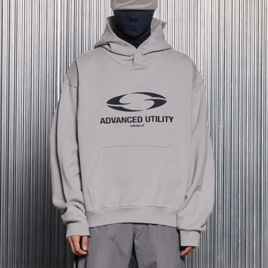 OVAL LOGO HOODIE [GREY]