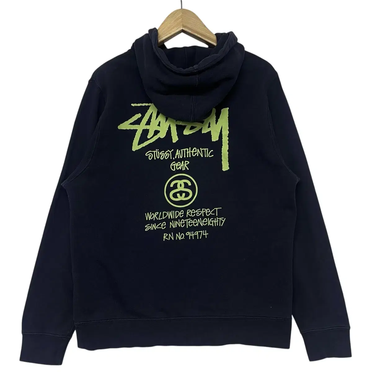 스투시 Stussy 어센틱 기어 후드티 네이비