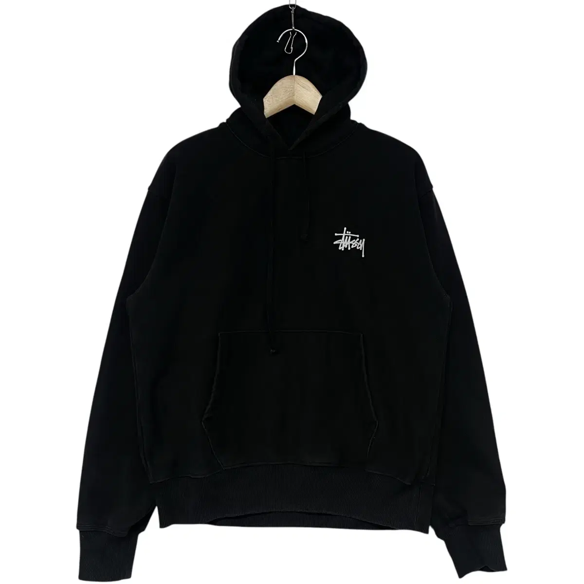 스투시 Stussy 베이직 로고 후드티 블랙