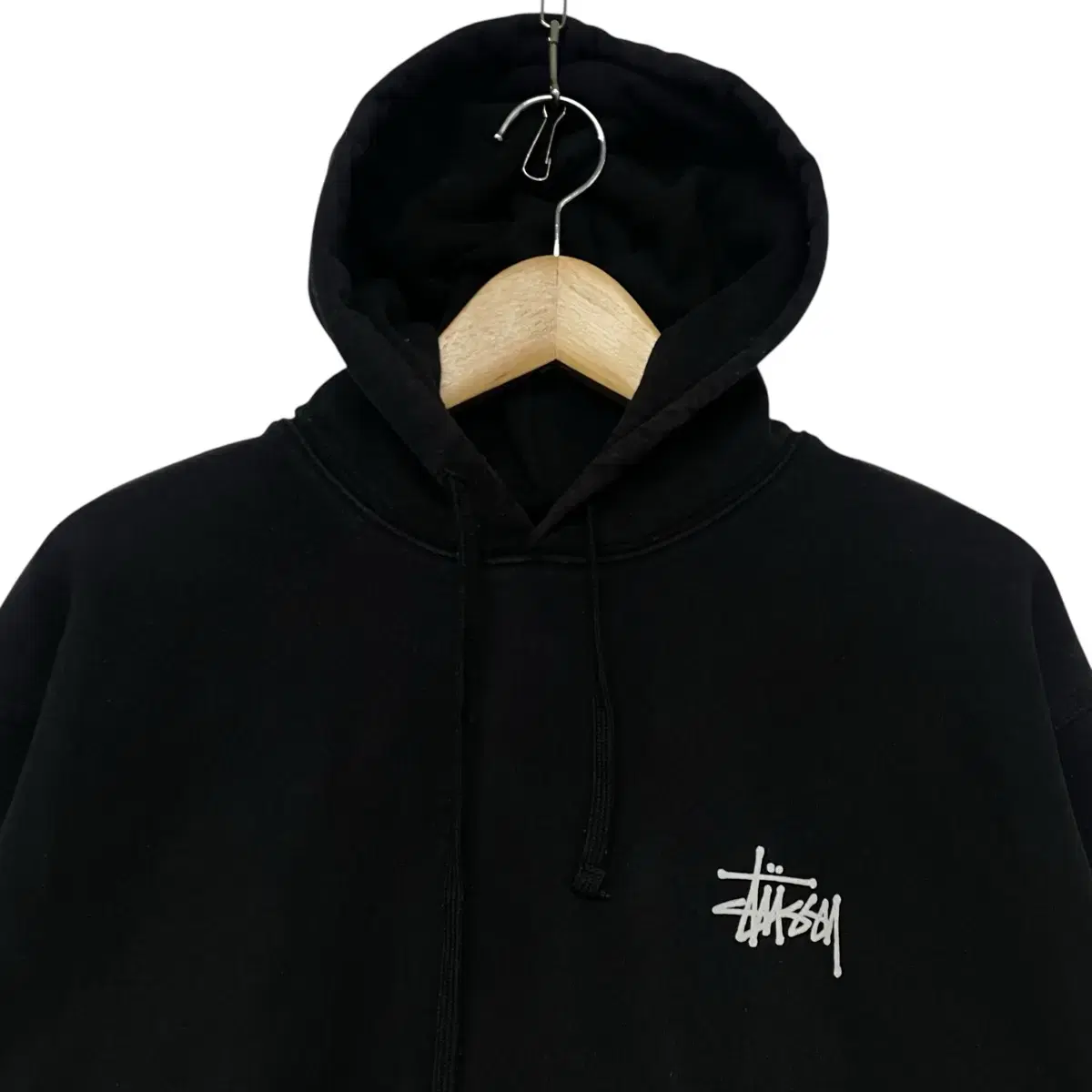 스투시 Stussy 베이직 로고 후드티 블랙