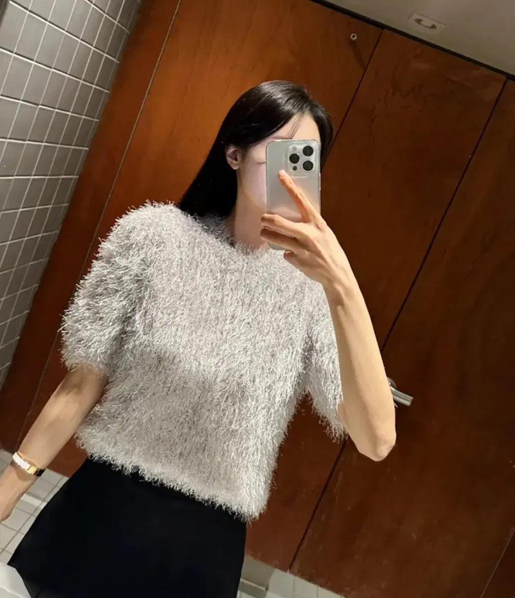 Glitter pearl vahn short-sleeved knit