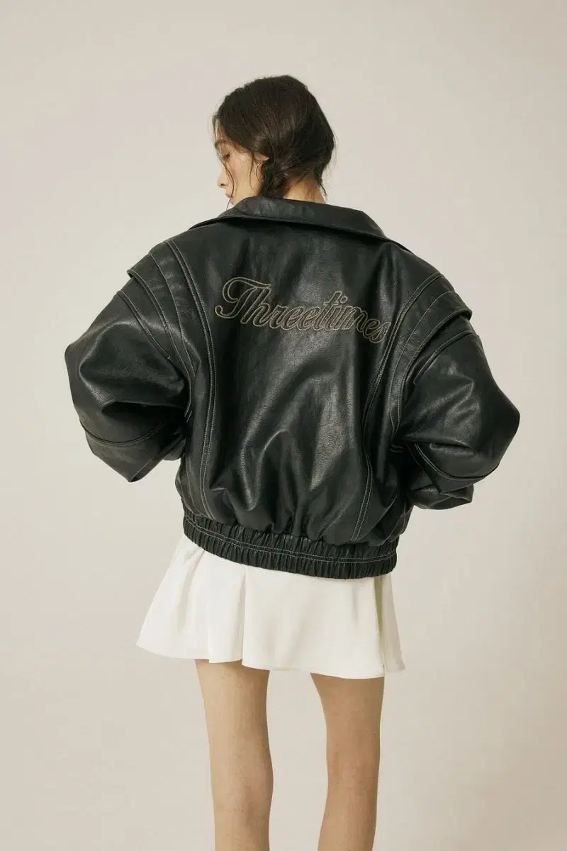 쓰리타임즈 kai leather jacket