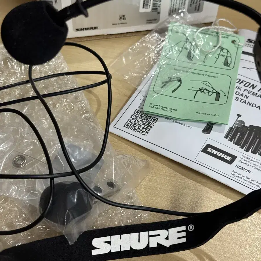 SHURE WH20TQG 슈어 다이나믹 헤드셋 마이크 무선바디팩용