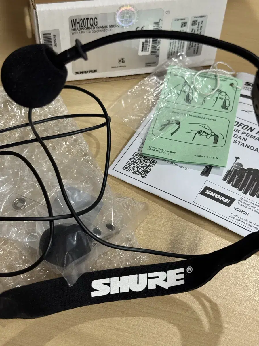 SHURE WH20TQG 슈어 다이나믹 헤드셋 마이크 무선바디팩용