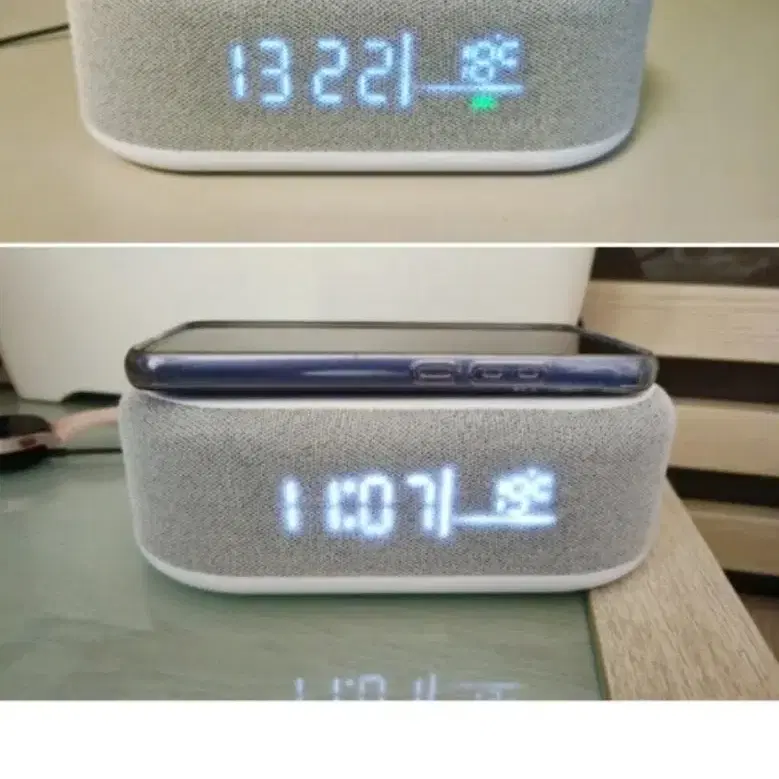 다쓱 3in1 무선충전 무드등 LED시계(새상품)