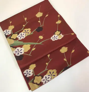 관리하기 쉬운 후쿠로 오비 꽃나무 패턴 기모노