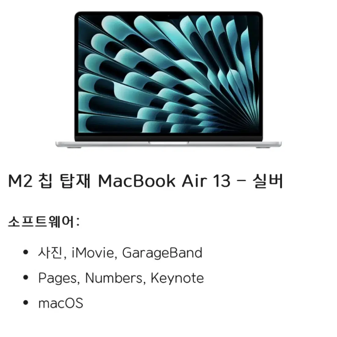 M2 칩 탑재 / MacBook Air 13 - 실버