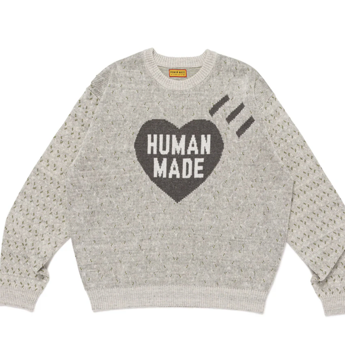 [L]휴먼메이드 그레이 하트니트스웨터 HEART KNIT SWEATER