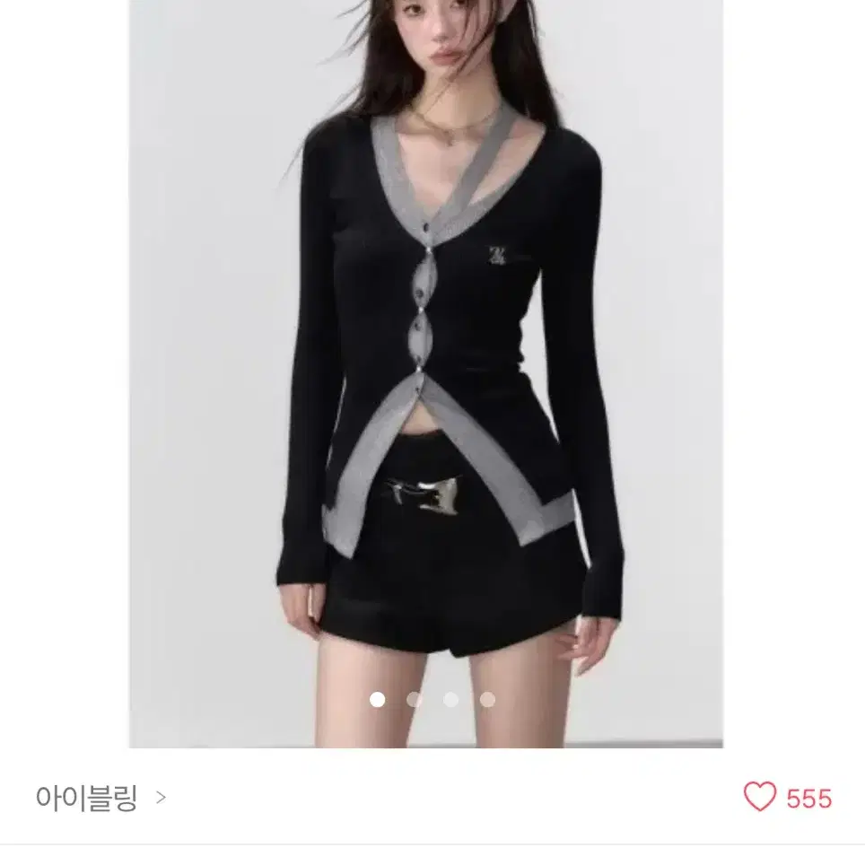 에이블리 아이블링 슬림 롱 숏 크롭 골지 가디건