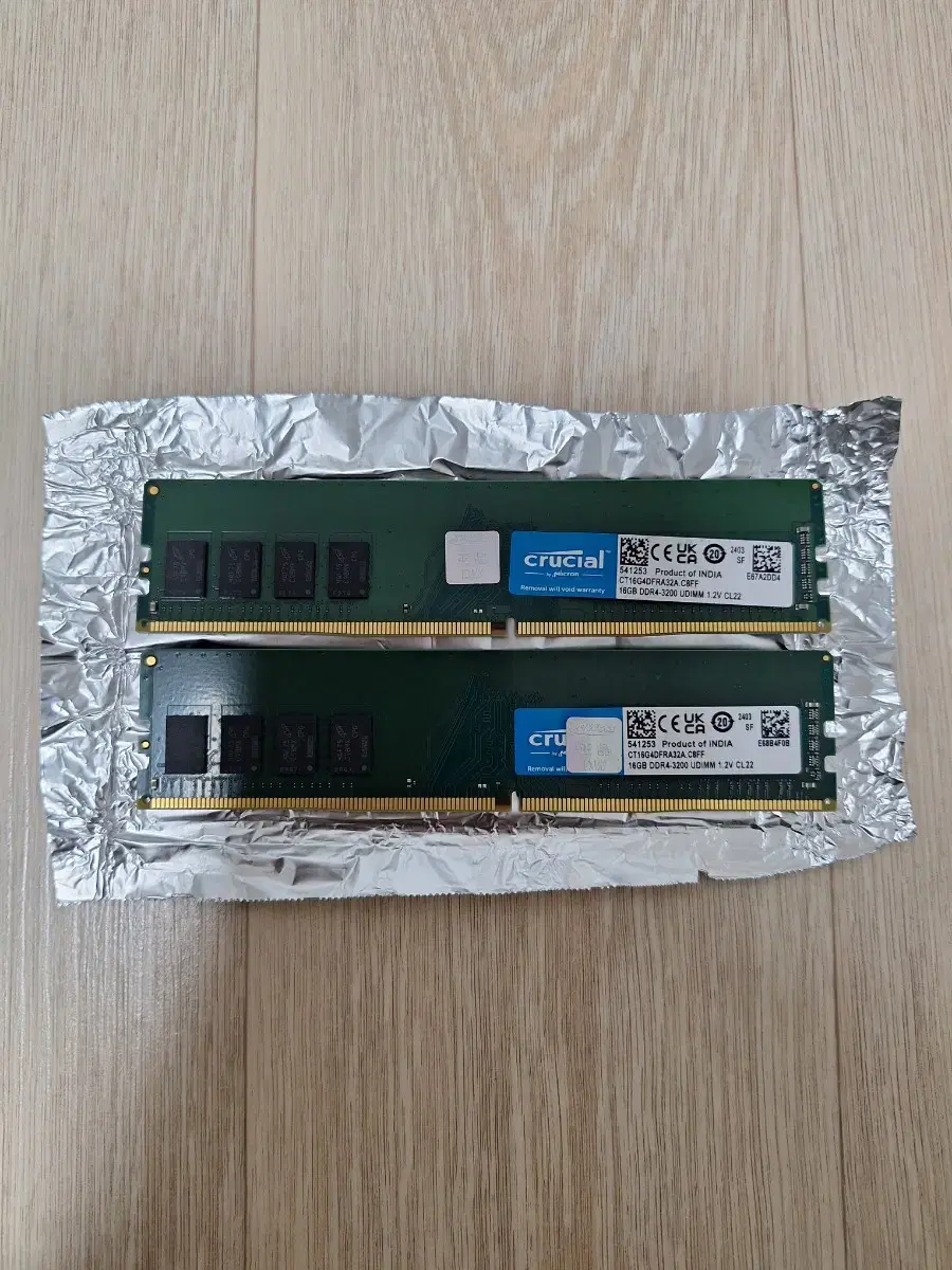 새것 미사용 메모리 마이크론 16Gx2=32G DDR4-3200 정품