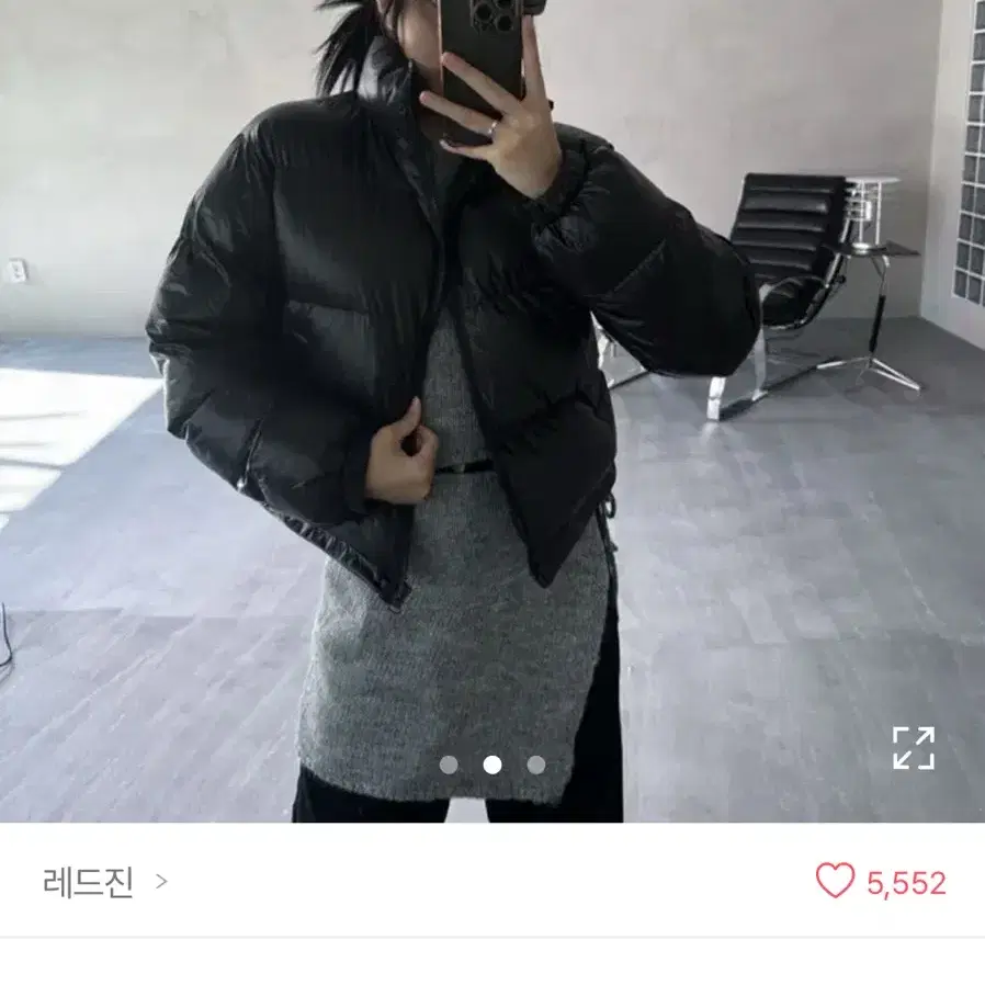 (새상품)레드진 베이직 숏패딩 블랙