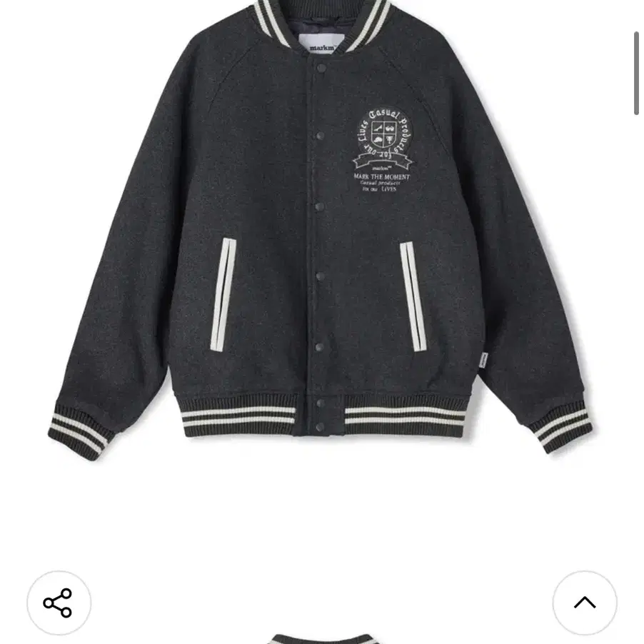 마크엠 WOOL VARSITY JACKET-GREY