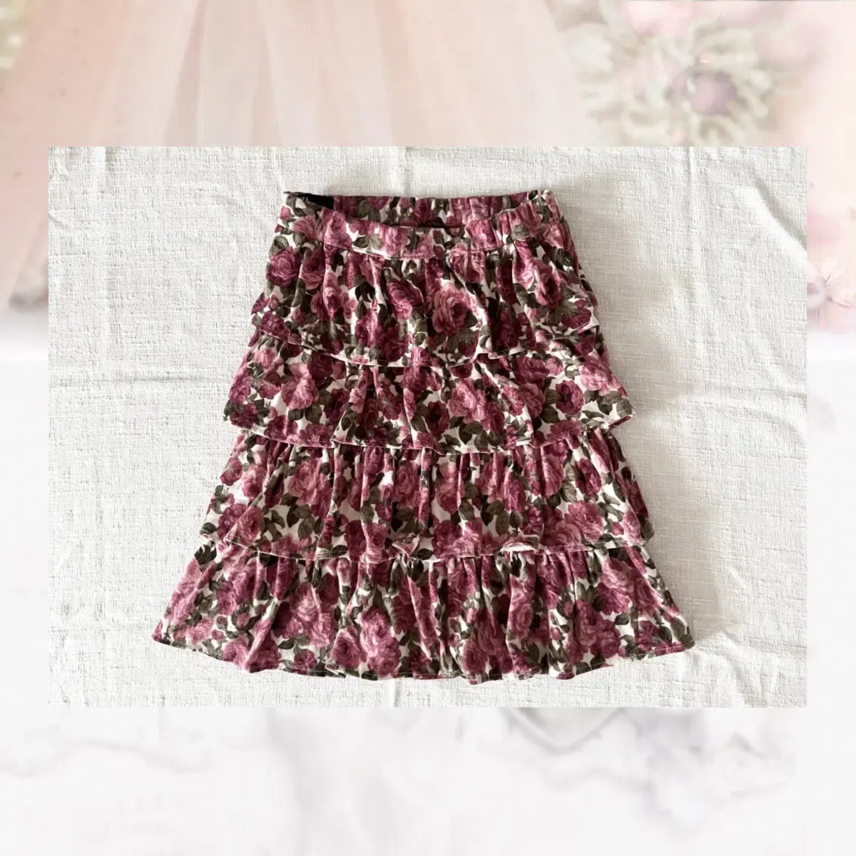 Cecil McBee flower tiered skirt