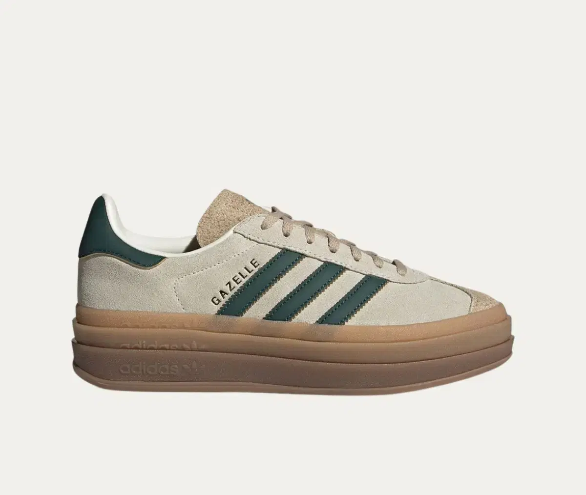 New Products (W) Adidas Gazelle Bold Cream White Collegiate Green