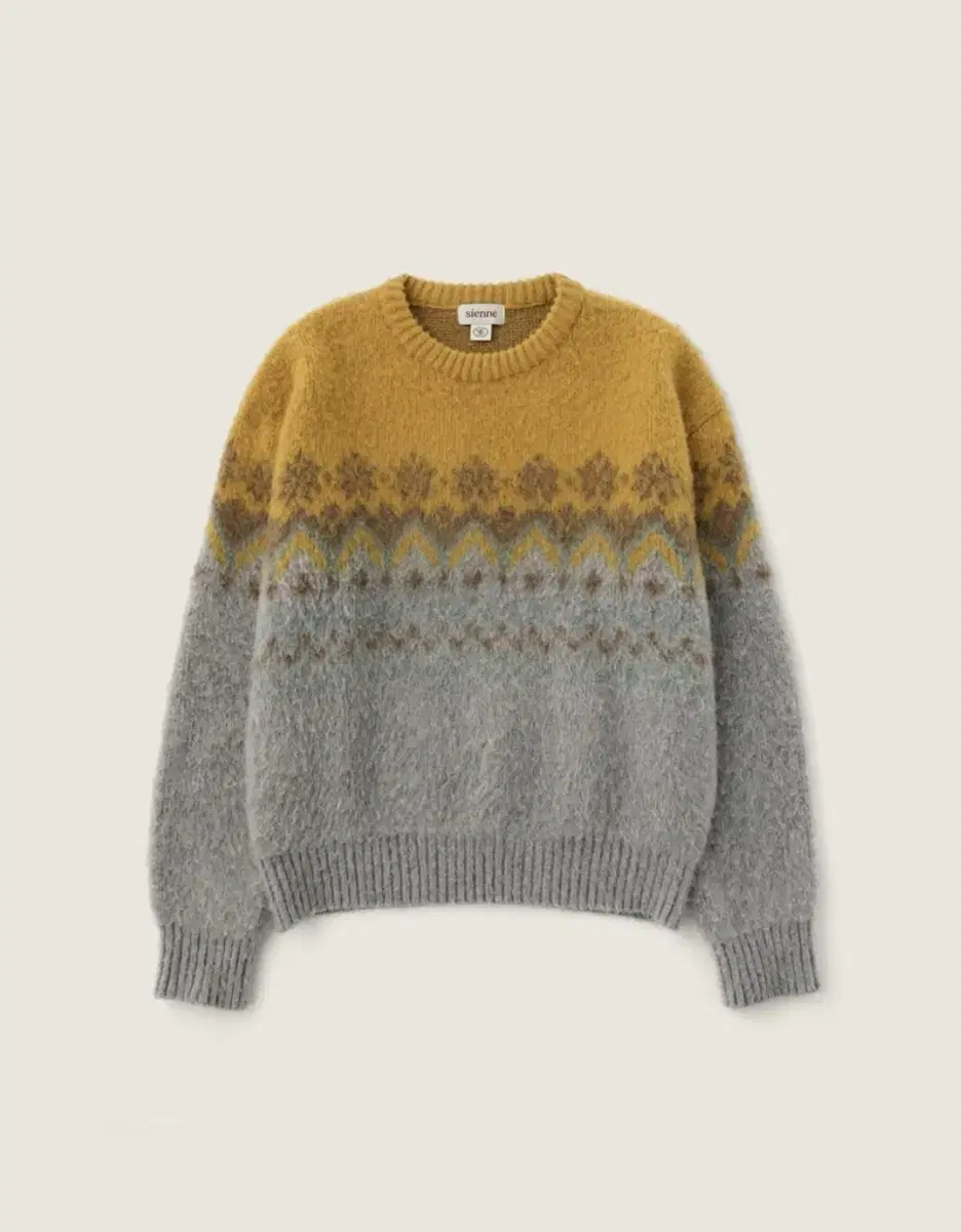 시엔느 Yuki Jacquard Knit (Melange Gray)