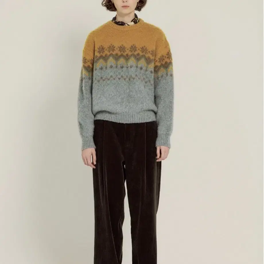 시엔느 Yuki Jacquard Knit (Melange Gray)