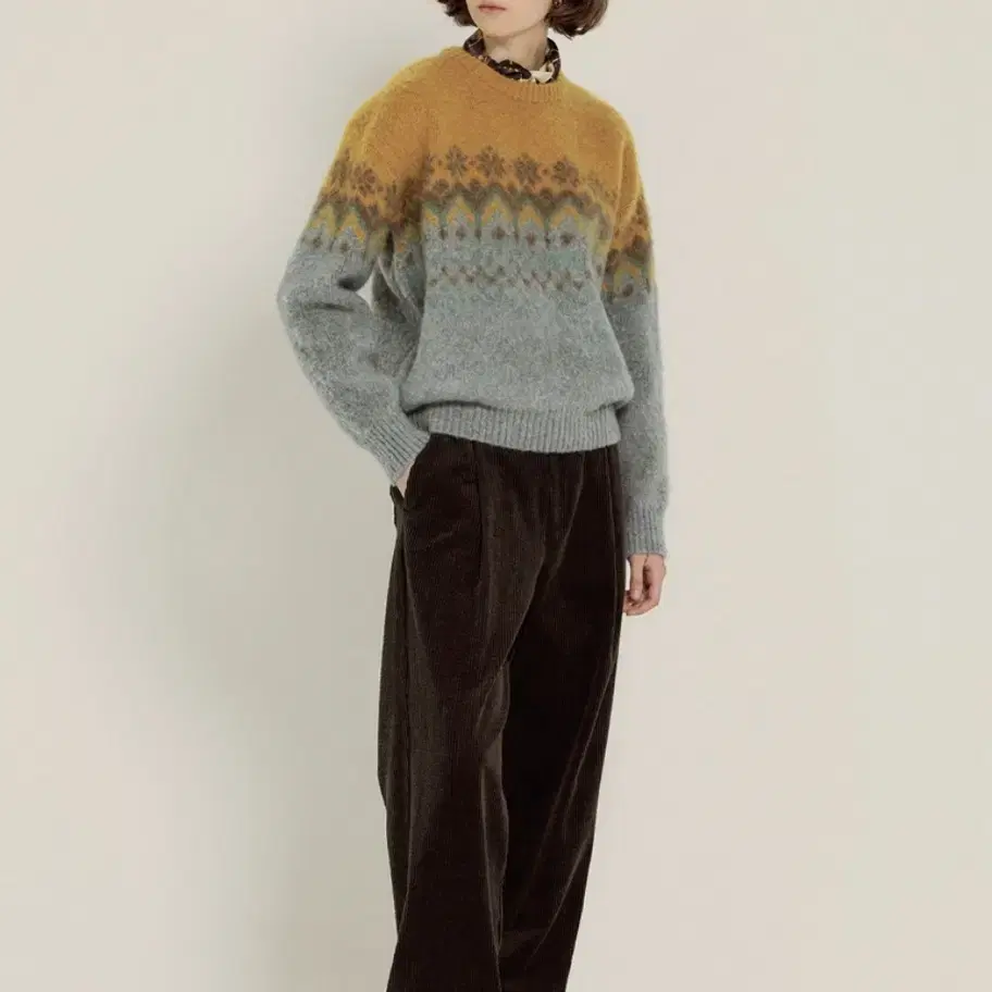 시엔느 Yuki Jacquard Knit (Melange Gray)