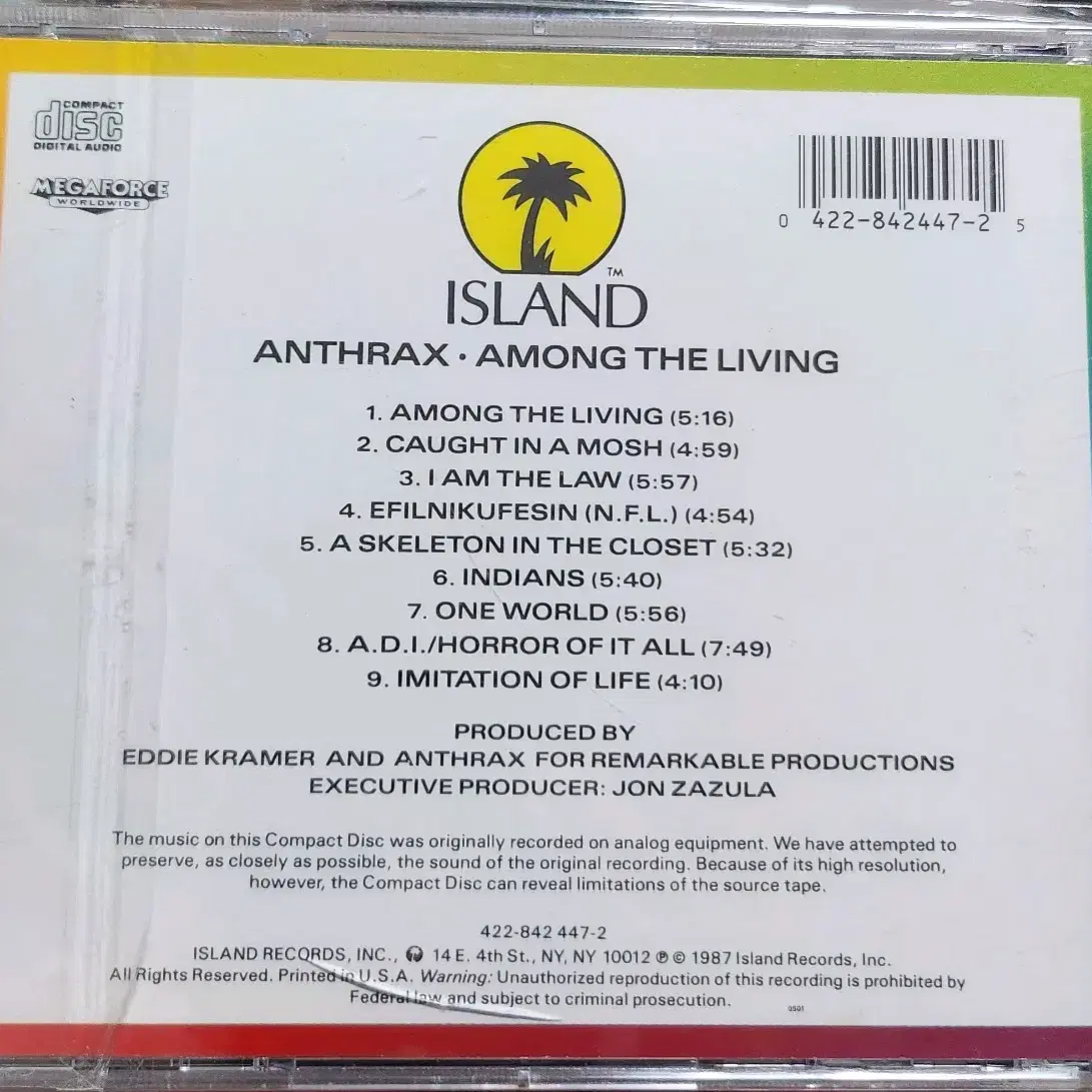 ANTHRAX AMONG THE LIVING 수입반CD