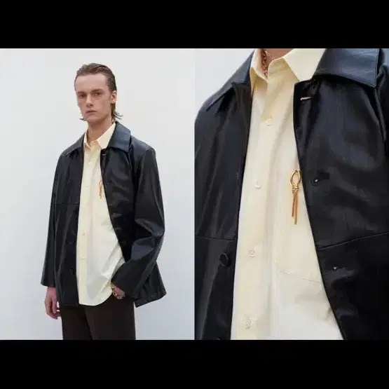 label archive faux leather jacket