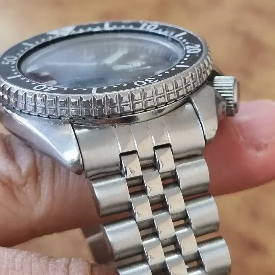 SEIKO 세이코 7C43-6010 6458 38MM 다이버 검정 블랙