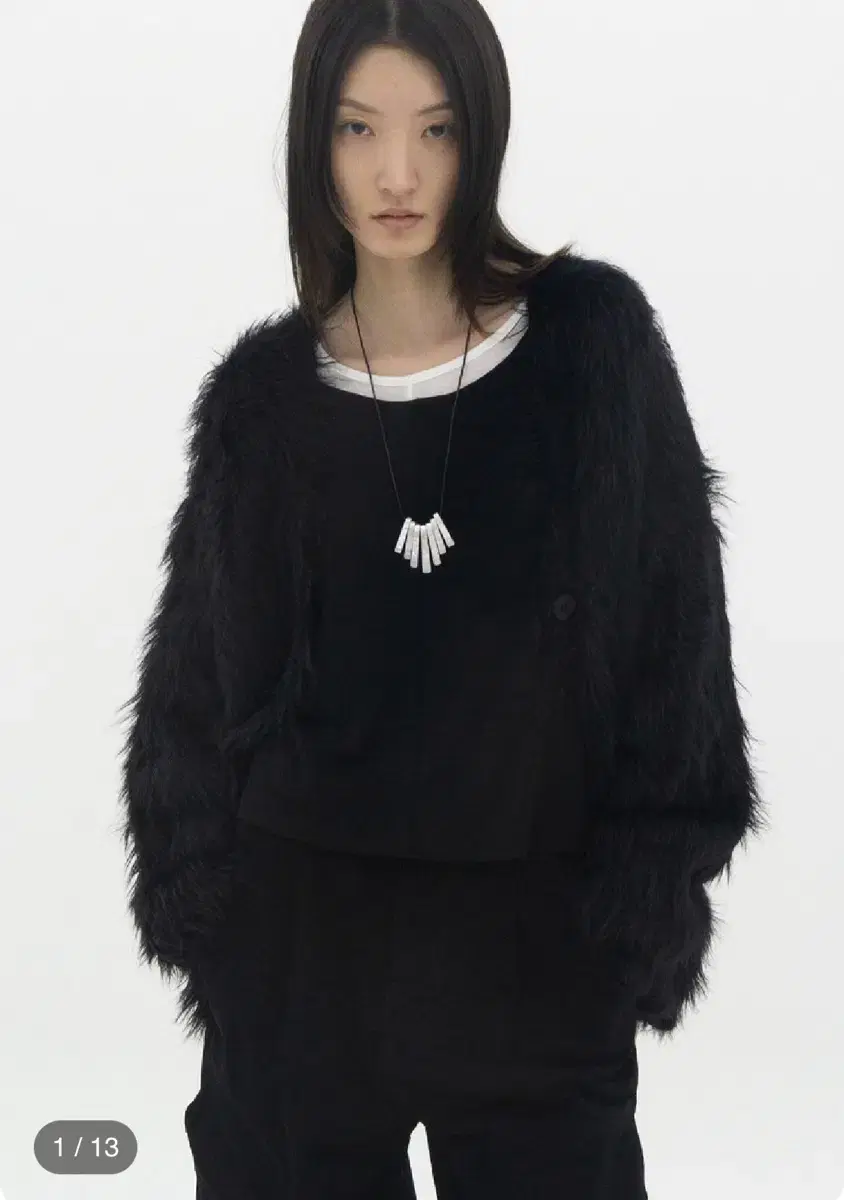 피키 소사이어티 oversized brush fur jacket