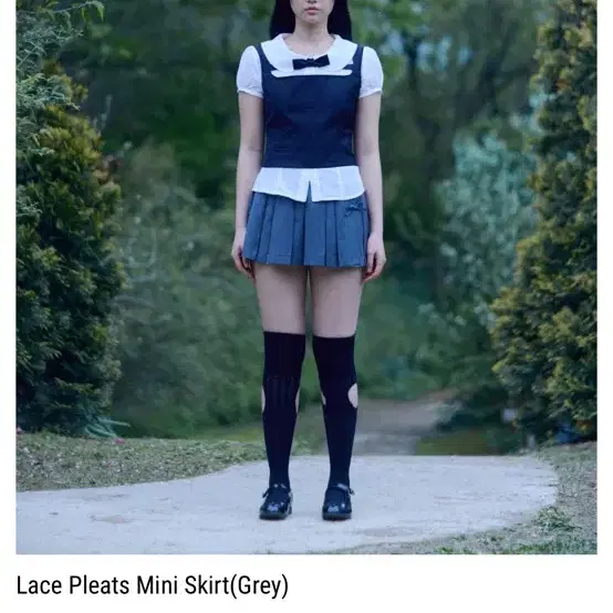 (구함글) 페르트 Pehrt lace pleats mini skirt