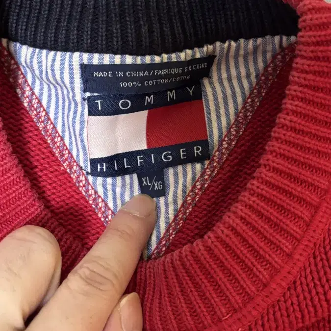 타미힐피거 Tommy Hilfiger XL 빨간색 니트