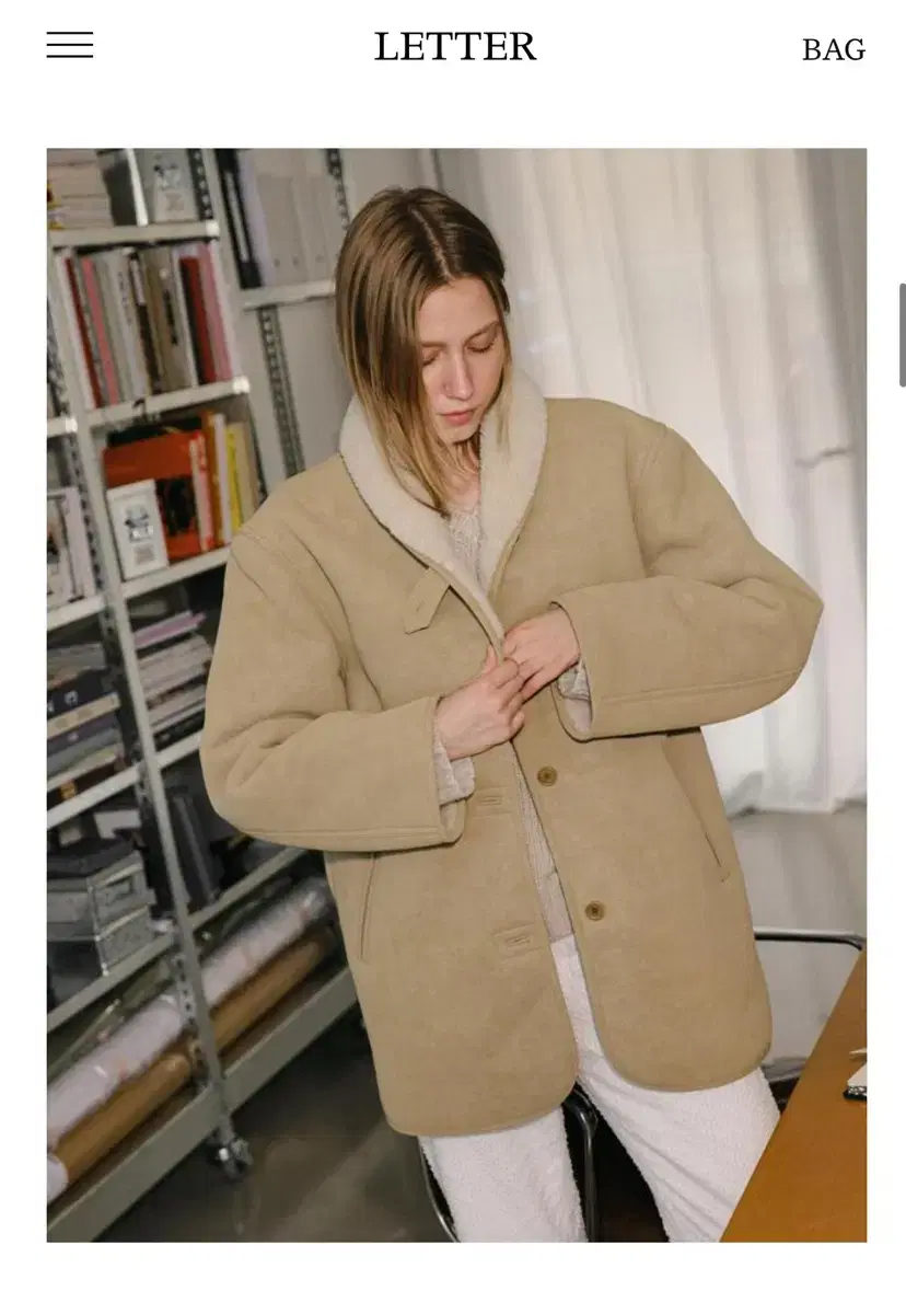 레터 무스탕 Ben shearling coat (beige)