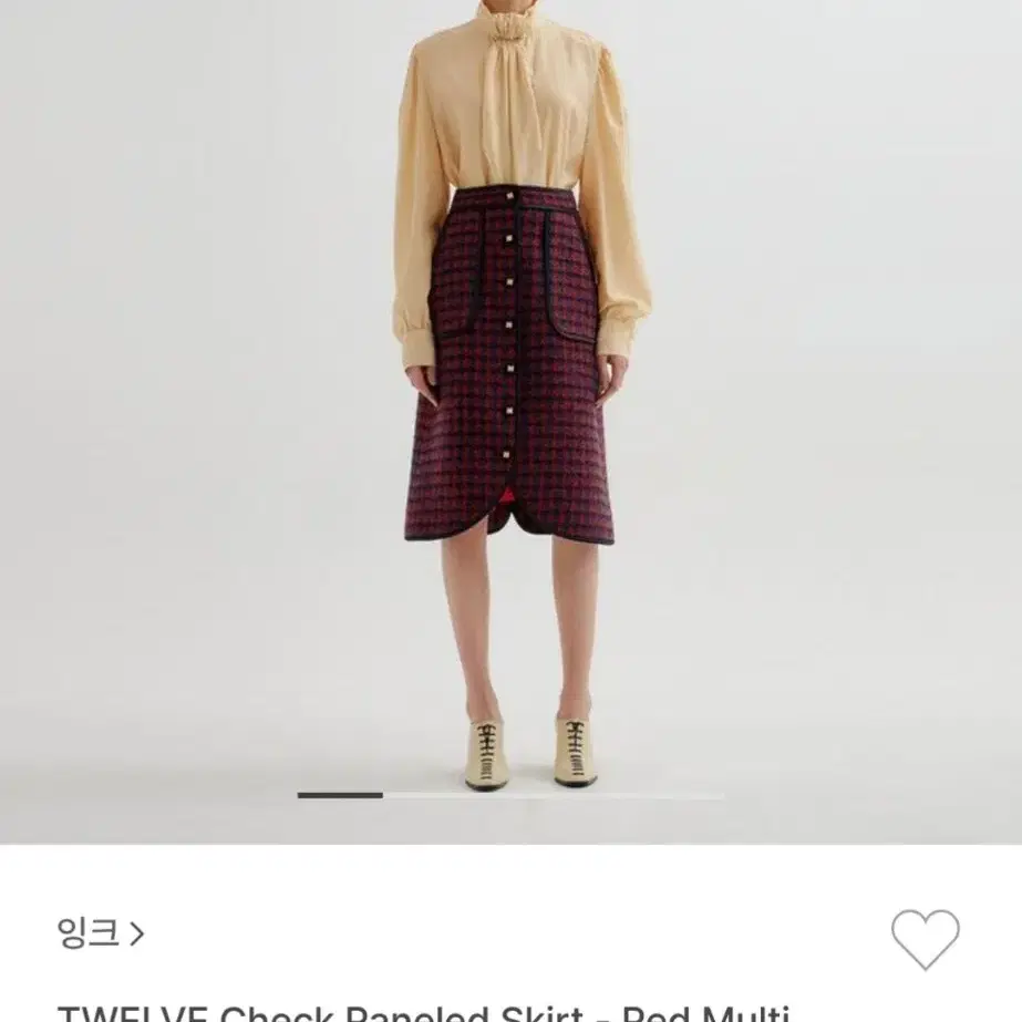 eenk twelve check paneled skirt