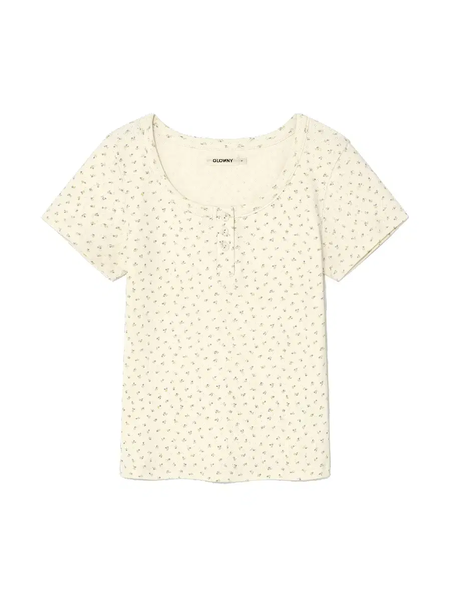 Gloryn Provence Eyelet Button Tee (Vanilla Bloom)