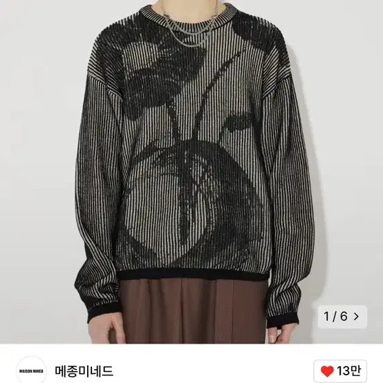 black flower print knit 메종미네드 니트