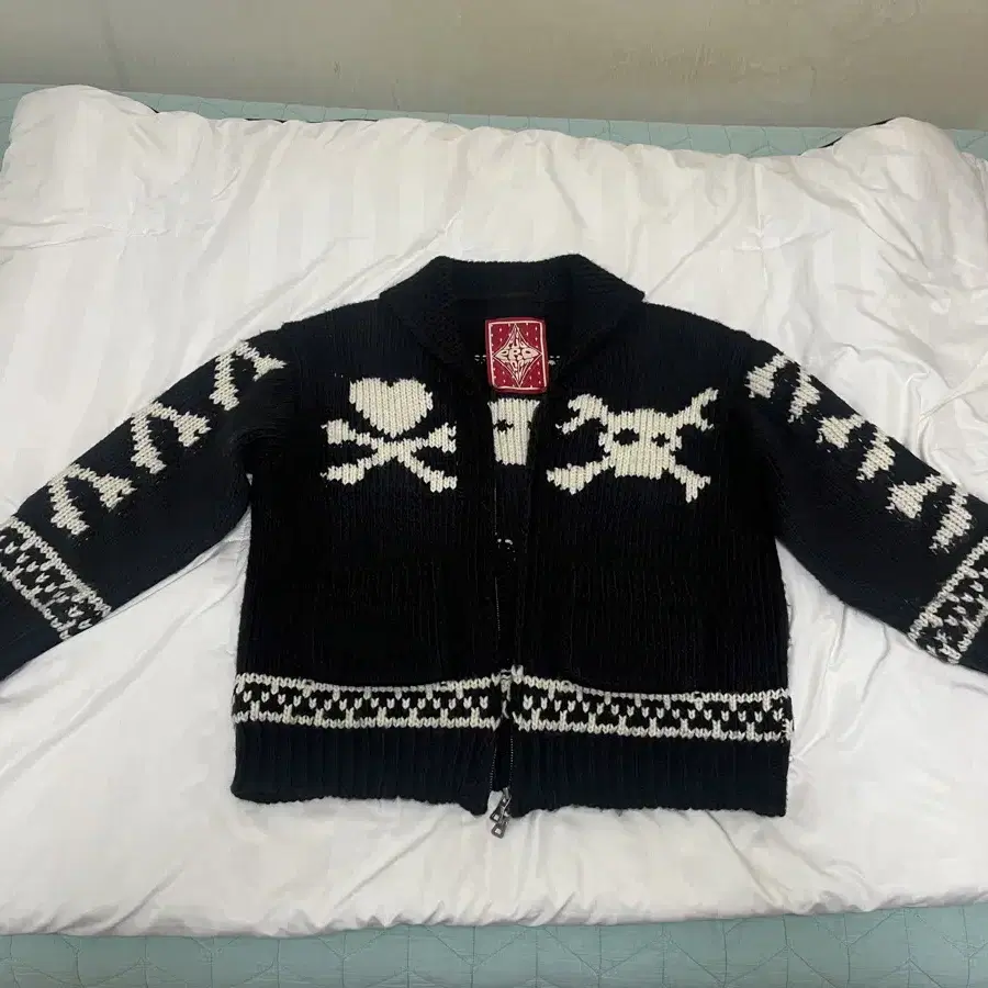 Plzproject LOVE AND SKULL CARDIGAN BLACK