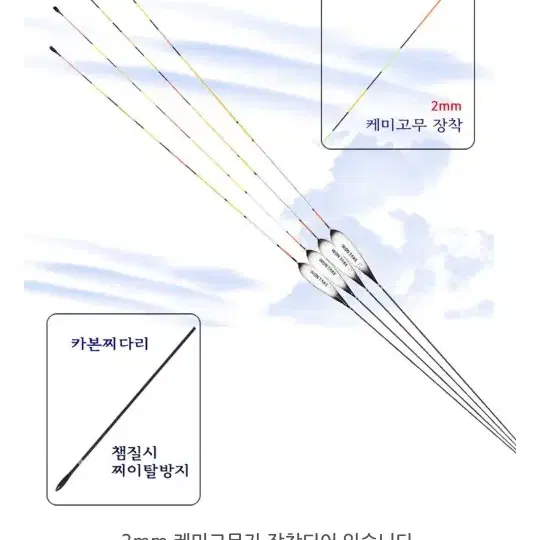 경원 원테이크 나노 편대 낚시찌 80센티 미사용 신품 2개  관리터 장찌